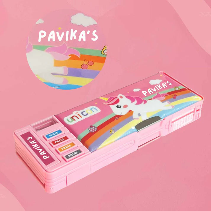 Press Case Pencil Box - Unicorn theme