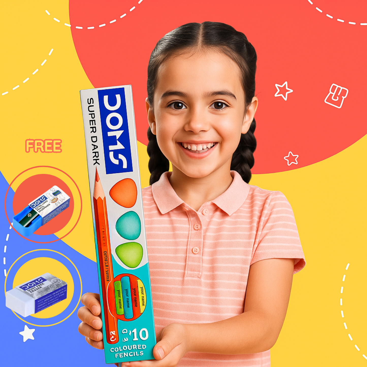 Customized Name Pencils for Kids (Pack of 10 Pencils)
