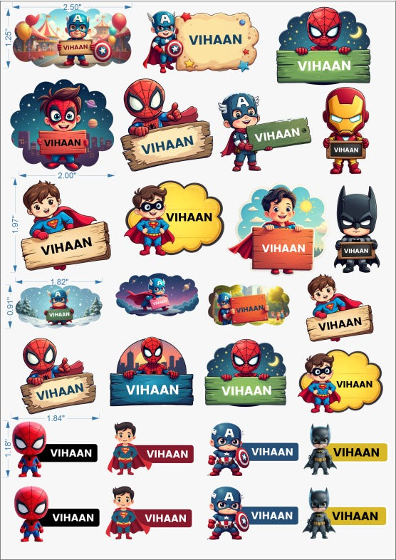 Kid's name Customized 3D Water proof stickers