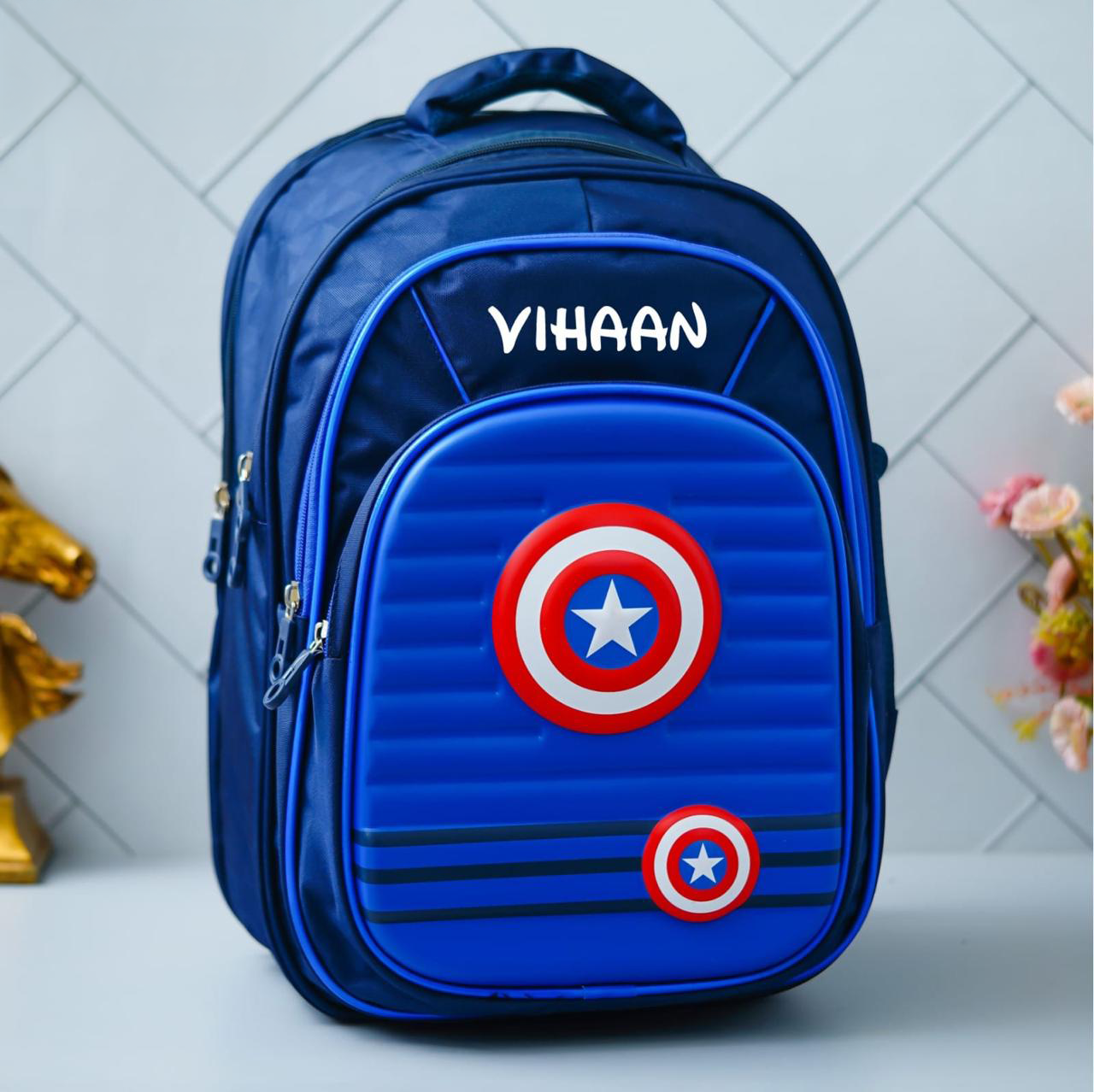 Personalized Captian America Premium School bag