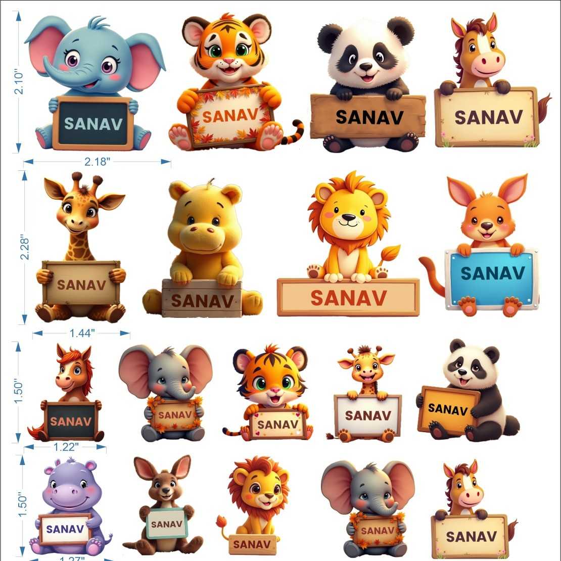 Kid's name Customized 3D Water proof stickers