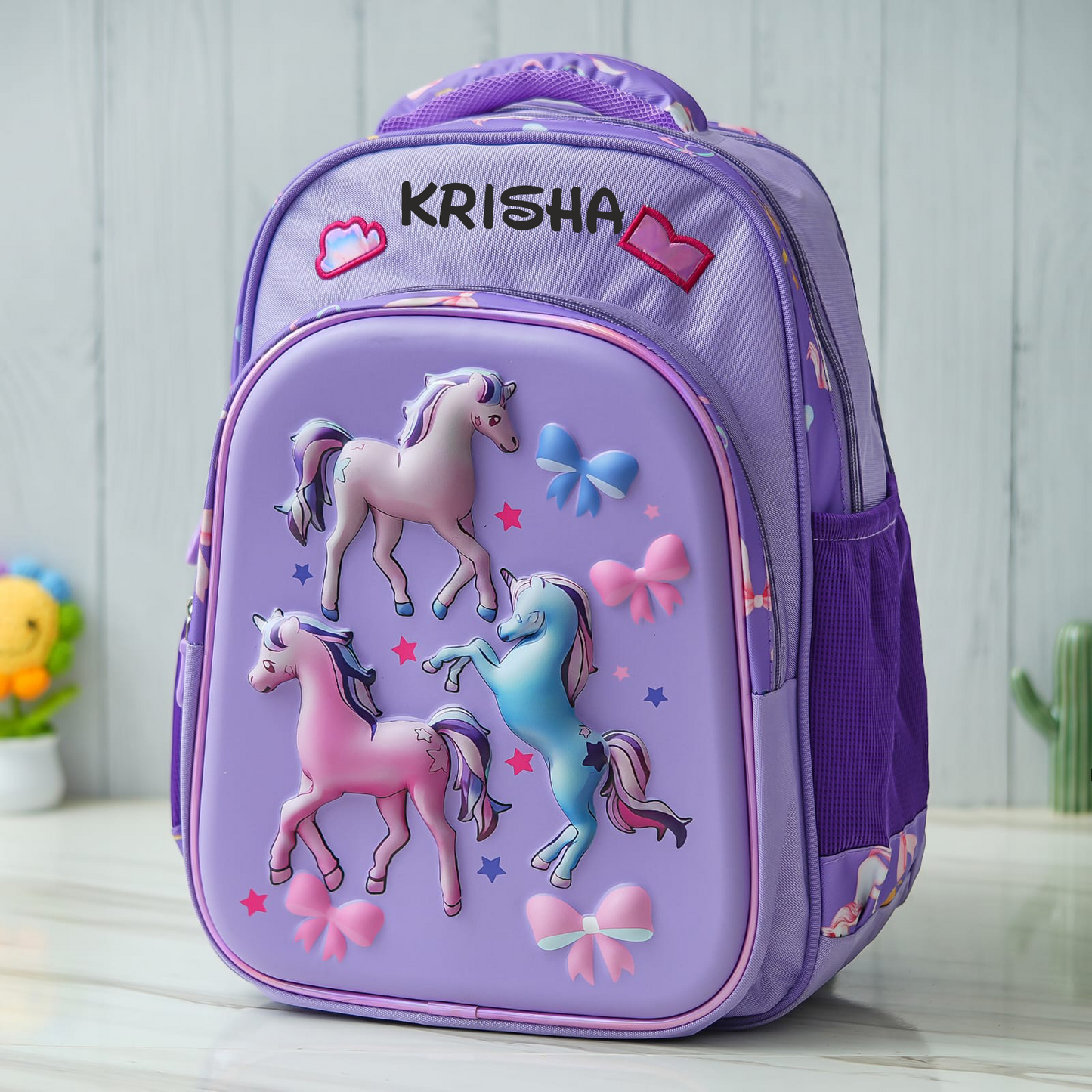 Unicorn Shell Personalized Kids School Bag β Violet