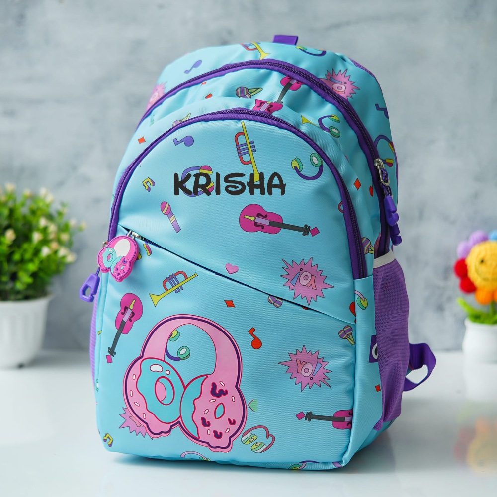 Headphone Theme Personalized Kids School Bag – Nursery