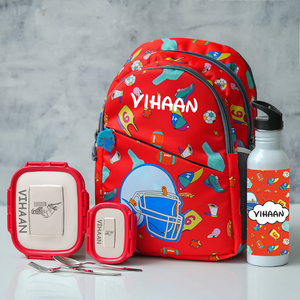 Cricket Theme Personalized Kids School Bag – Nursery