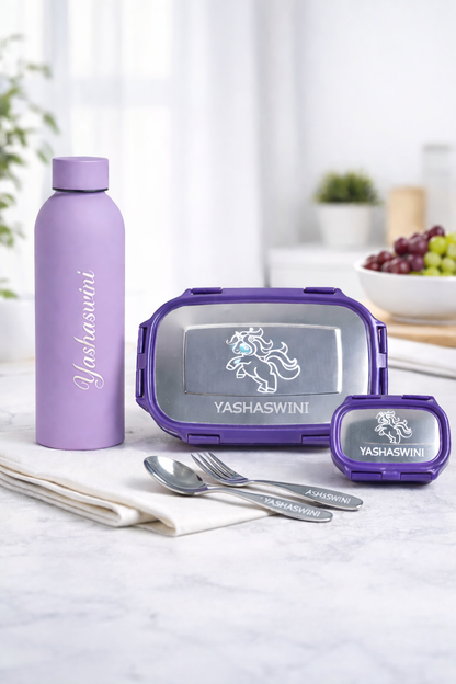 Personalized Lunch Box and Water bottle Combo