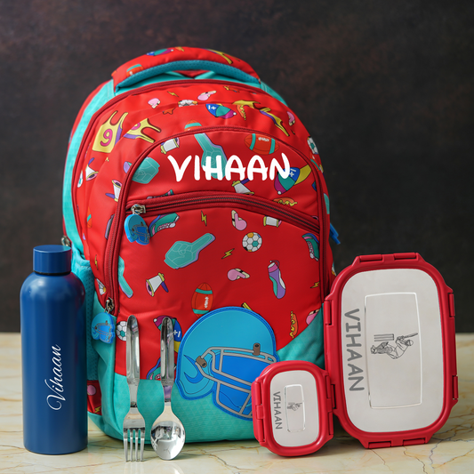 Cricket Theme Personalized Kids School Bag – Junior