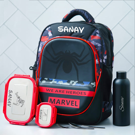 Spiderman Theme Personalized Kids School Bag