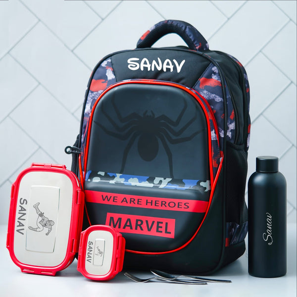 Spiderman Theme Personalized Kids School Bag