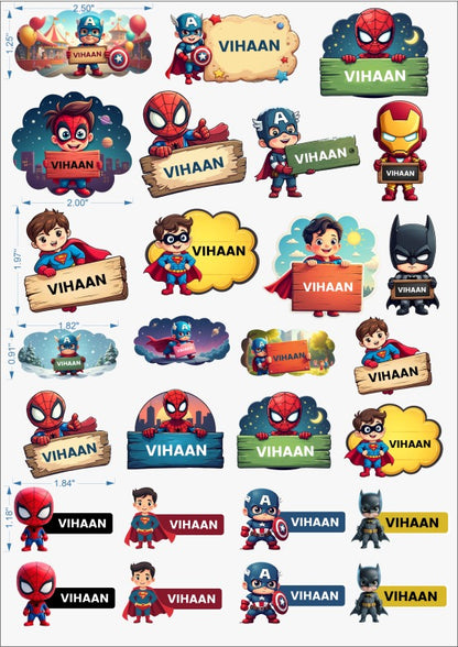 Kid's name Customized 3D Water proof stickers