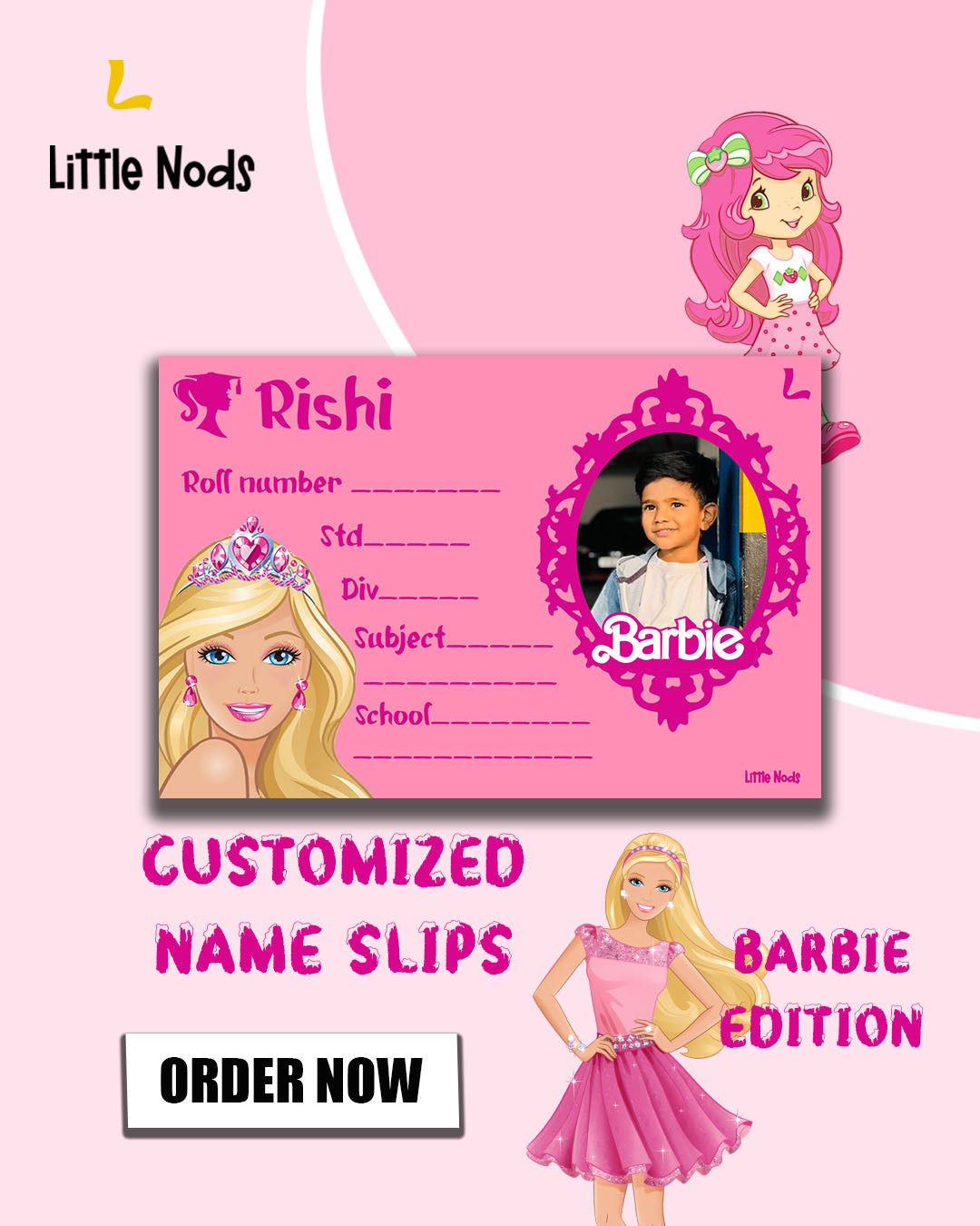 Customized School Name slips for books