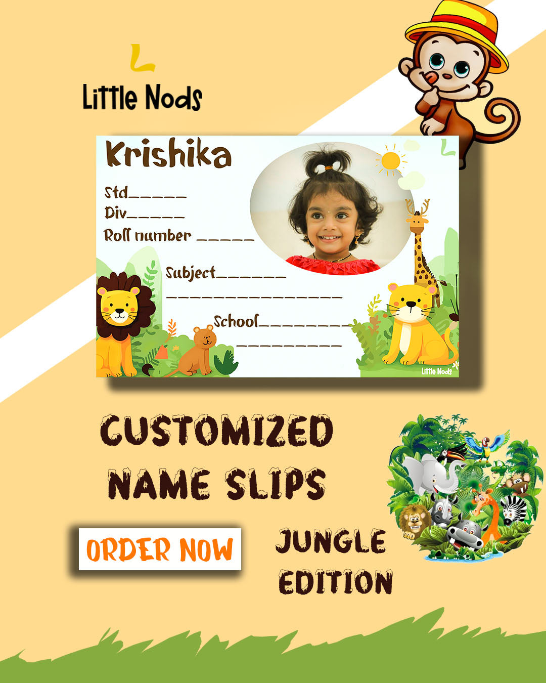 Customized School Name slips for books