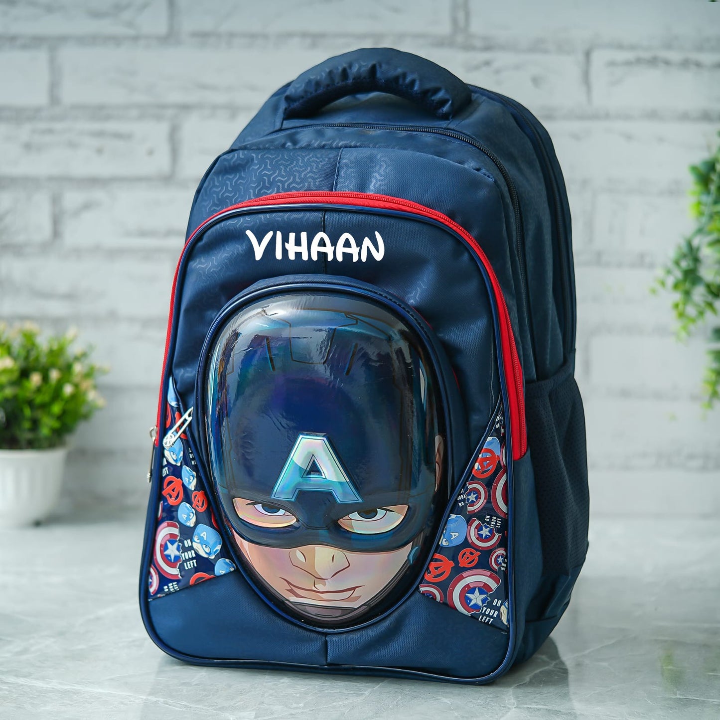 Captain America Personalized Premium Kids School Bag