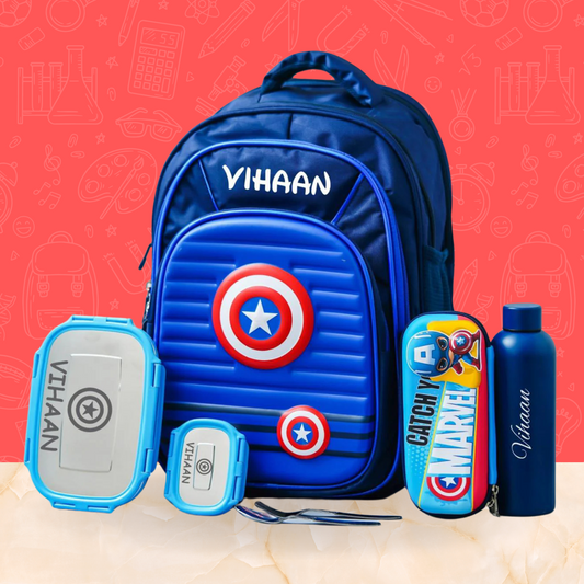 Personalized Captian America Premium School bag