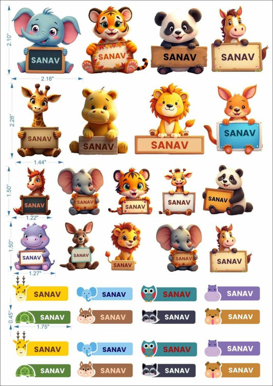 Kid's name Customized 3D Water proof stickers