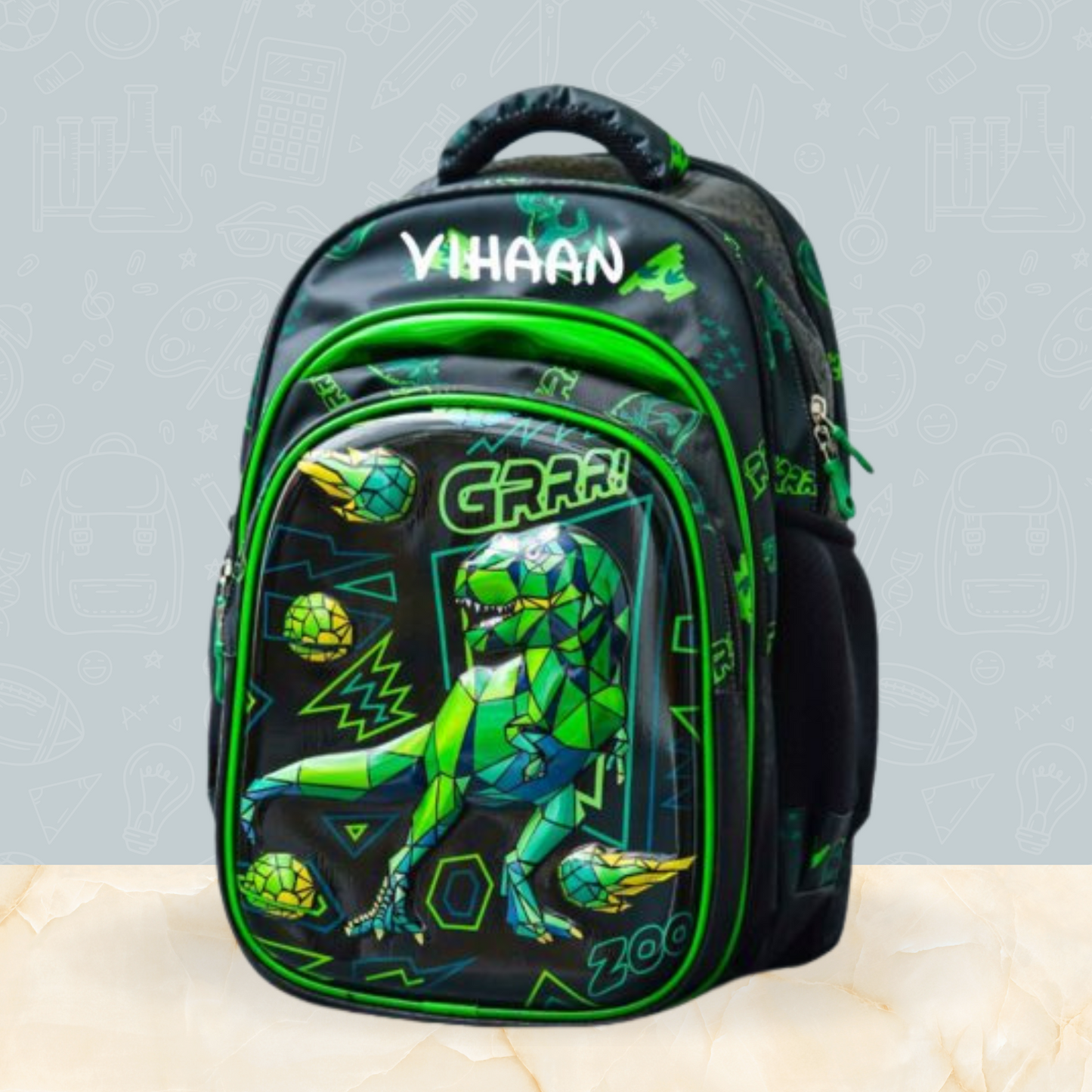 Customized Dino school bag combo