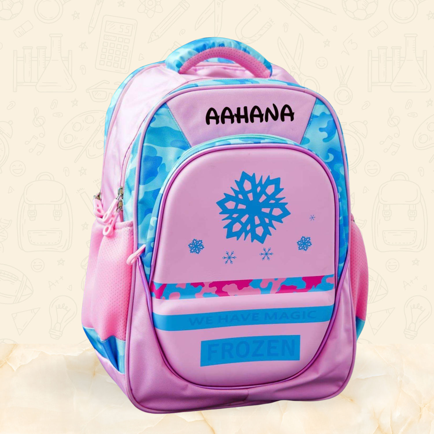 Customized Frozen theme school combo bag