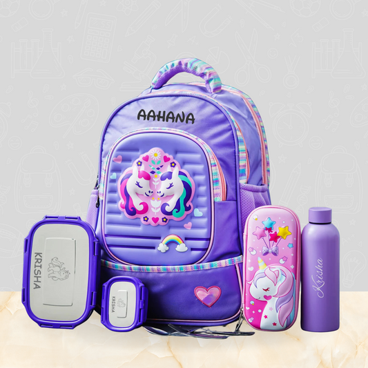 Premium Double Unicorn Purple theme bags