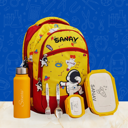 Space themed customized school bag combos