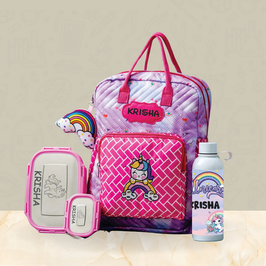 Nursery Kids Bag Combo - Zipper Unicorn
