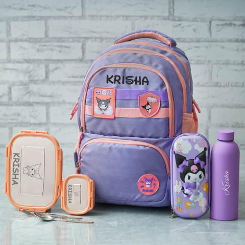 Kuromi Patch Personalized Kids School Bag – Junior