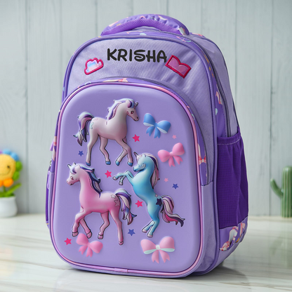 Unicorn Shell Personalized Kids School Bag – Violet